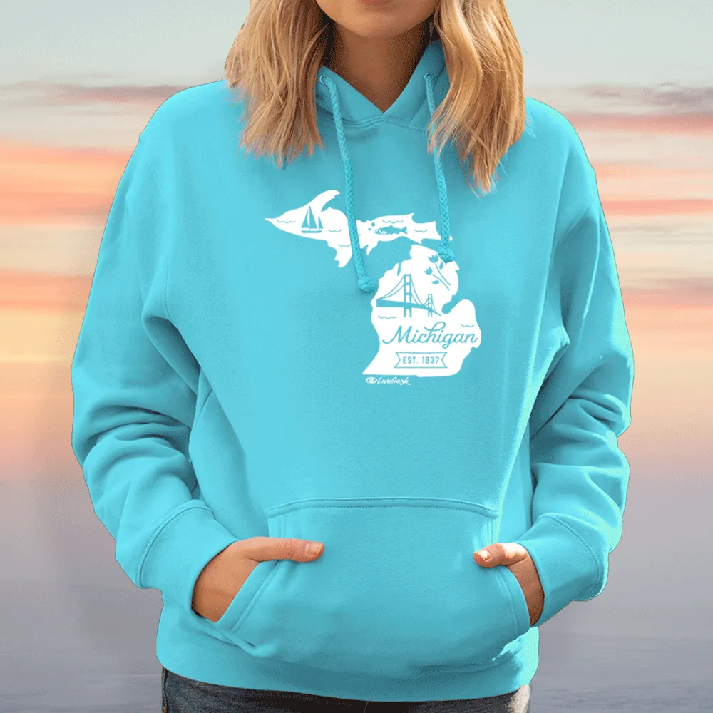 "Vintage Michigan" Relaxed Fit Classic Unisex Hoodie
