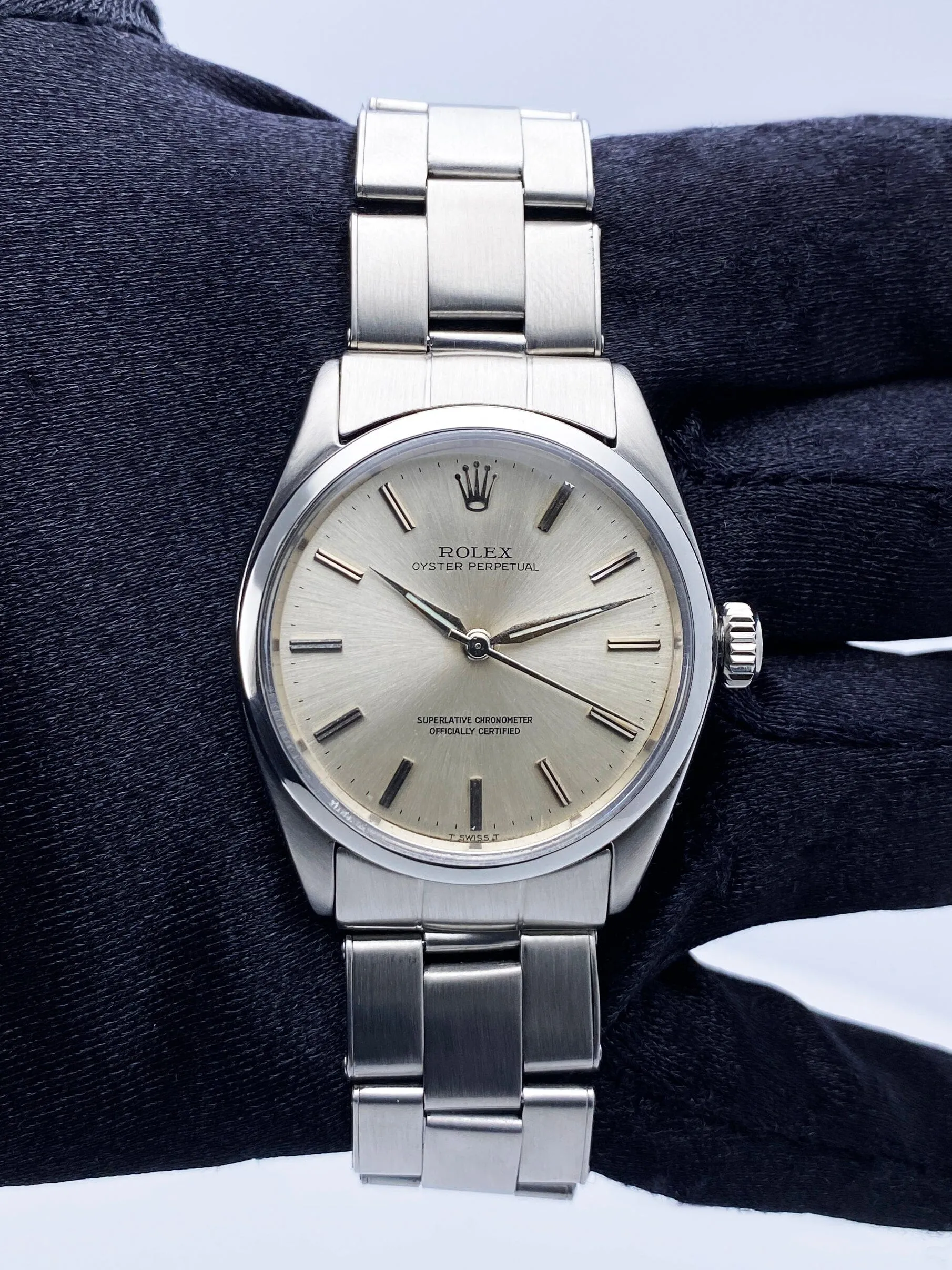 Rolex Air-King 5500 Silver Dial Mens Watch