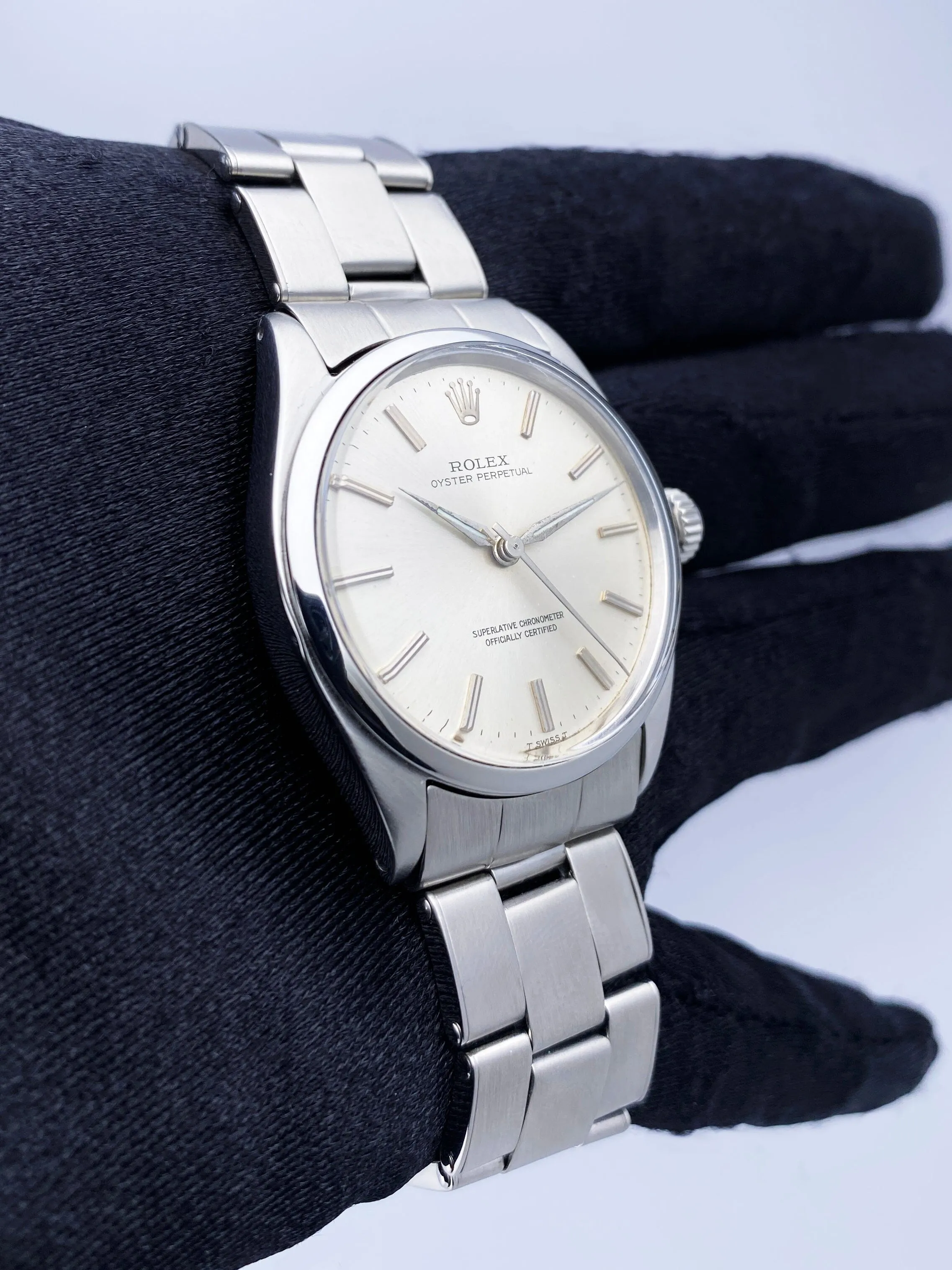 Rolex Air-King 5500 Silver Dial Mens Watch