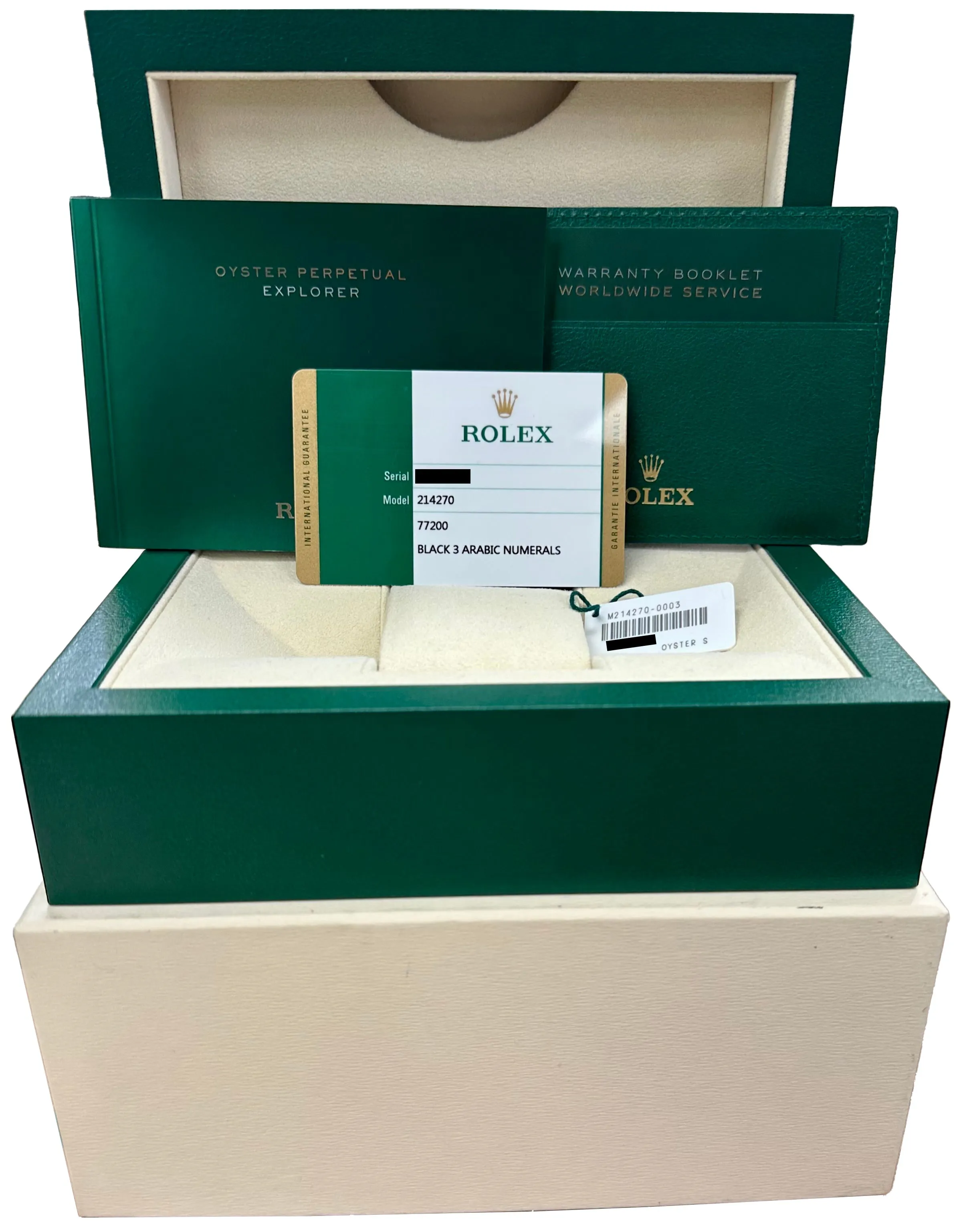 Rolex Explorer I Black PAPERS Black MK2 Stainless Steel 39mm 214270 Watch B P