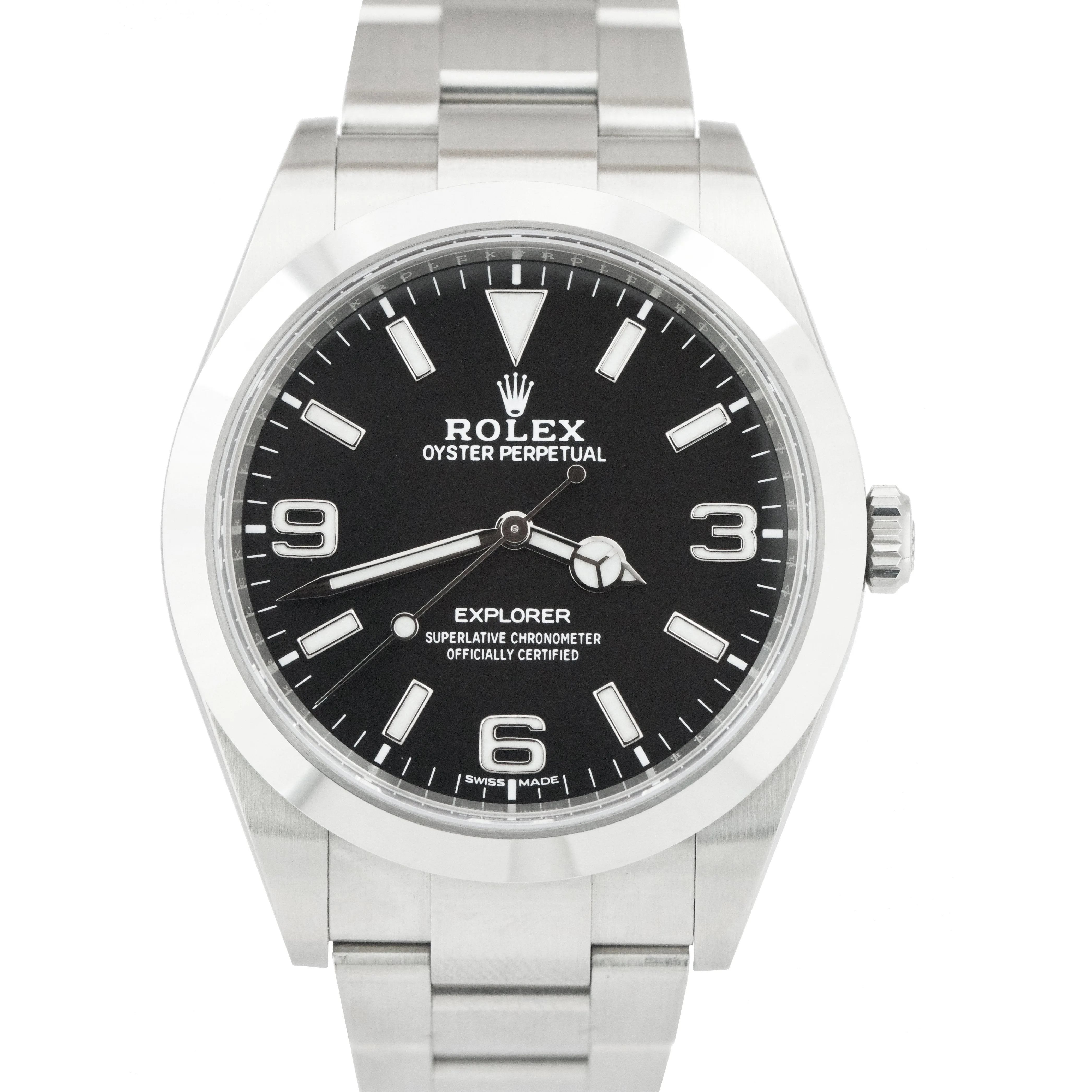 Rolex Explorer I Black PAPERS Black MK2 Stainless Steel 39mm 214270 Watch B P
