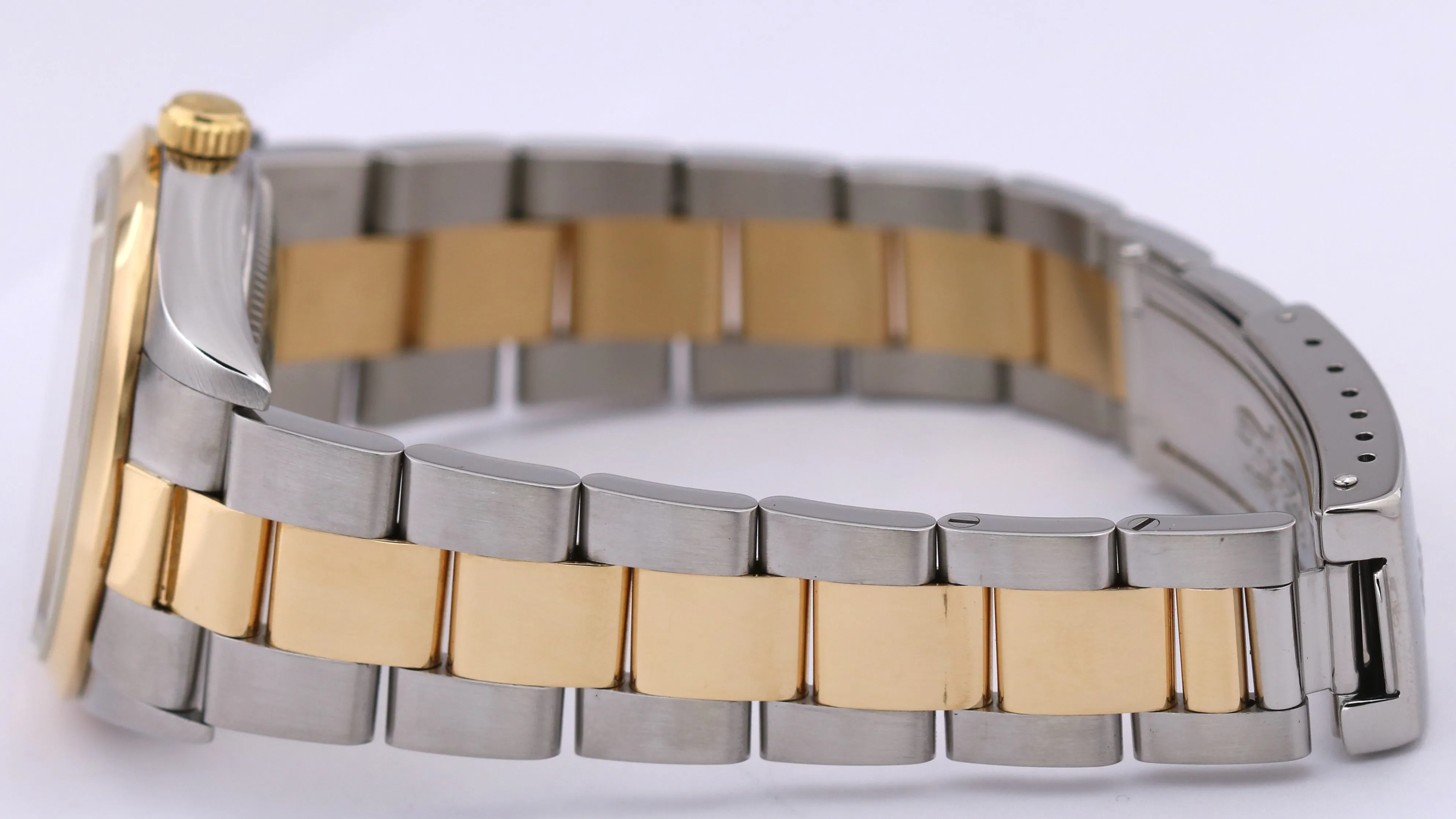 Rolex Oyster Perpetual Champagne Two-Tone 18K Yellow Gold Steel 34mm 14203 Watch