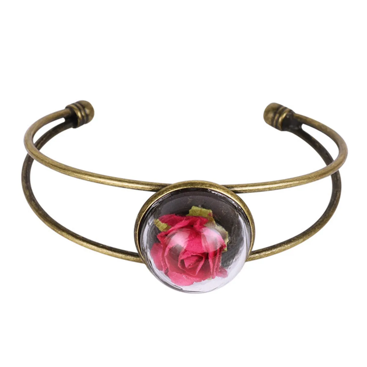 Rose Velvet Rose & 18K Gold-Plated Cuff