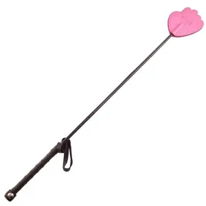 Rouge Garments Pink Riding Crop Spanker with Leather-wrapped Grip