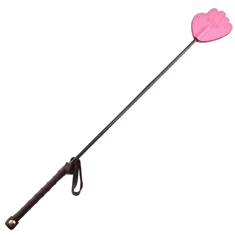 Rouge Garments Pink Riding Crop Spanker with Leather-wrapped Grip