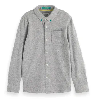 Scotch & Soda Regular-Fit Pique Shirt-Grey