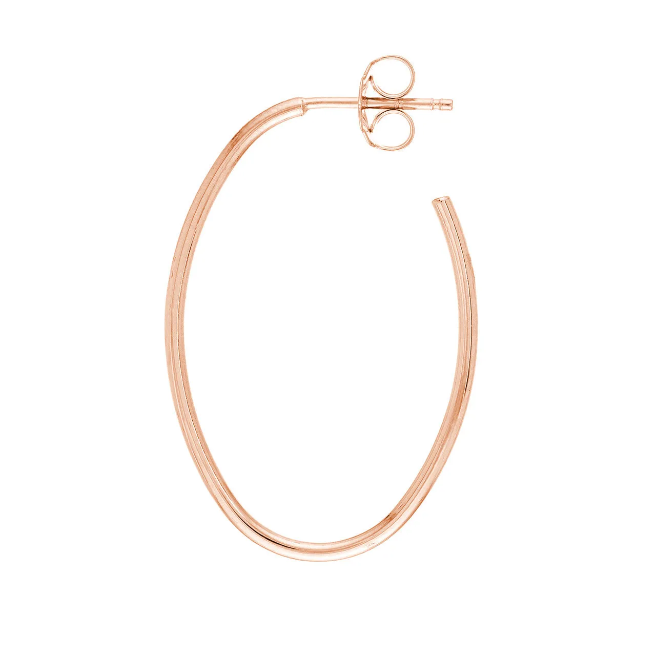 Small Thin Oval Post Hoop Earrings