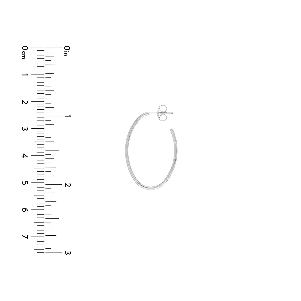 Small Thin Oval Post Hoop Earrings