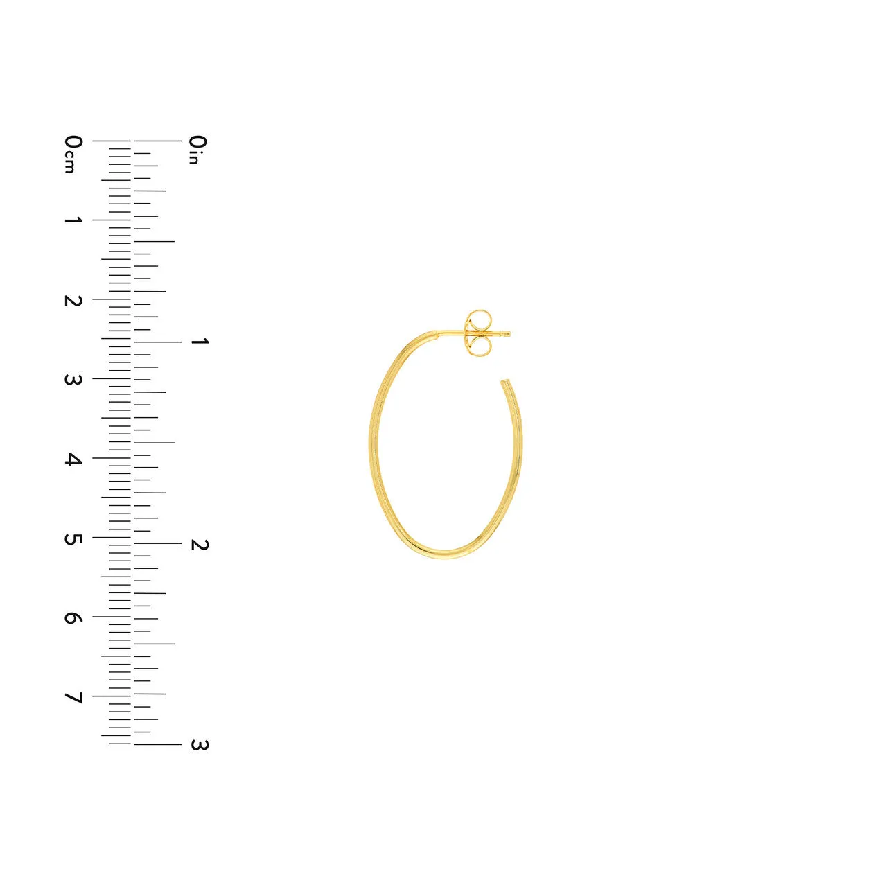 Small Thin Oval Post Hoop Earrings