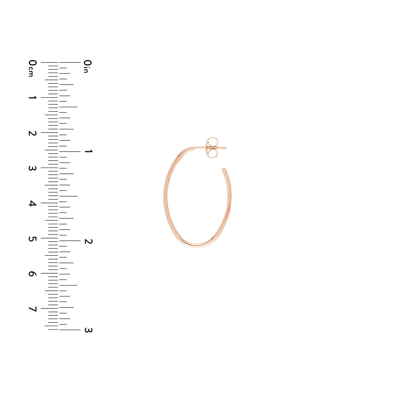 Small Thin Oval Post Hoop Earrings