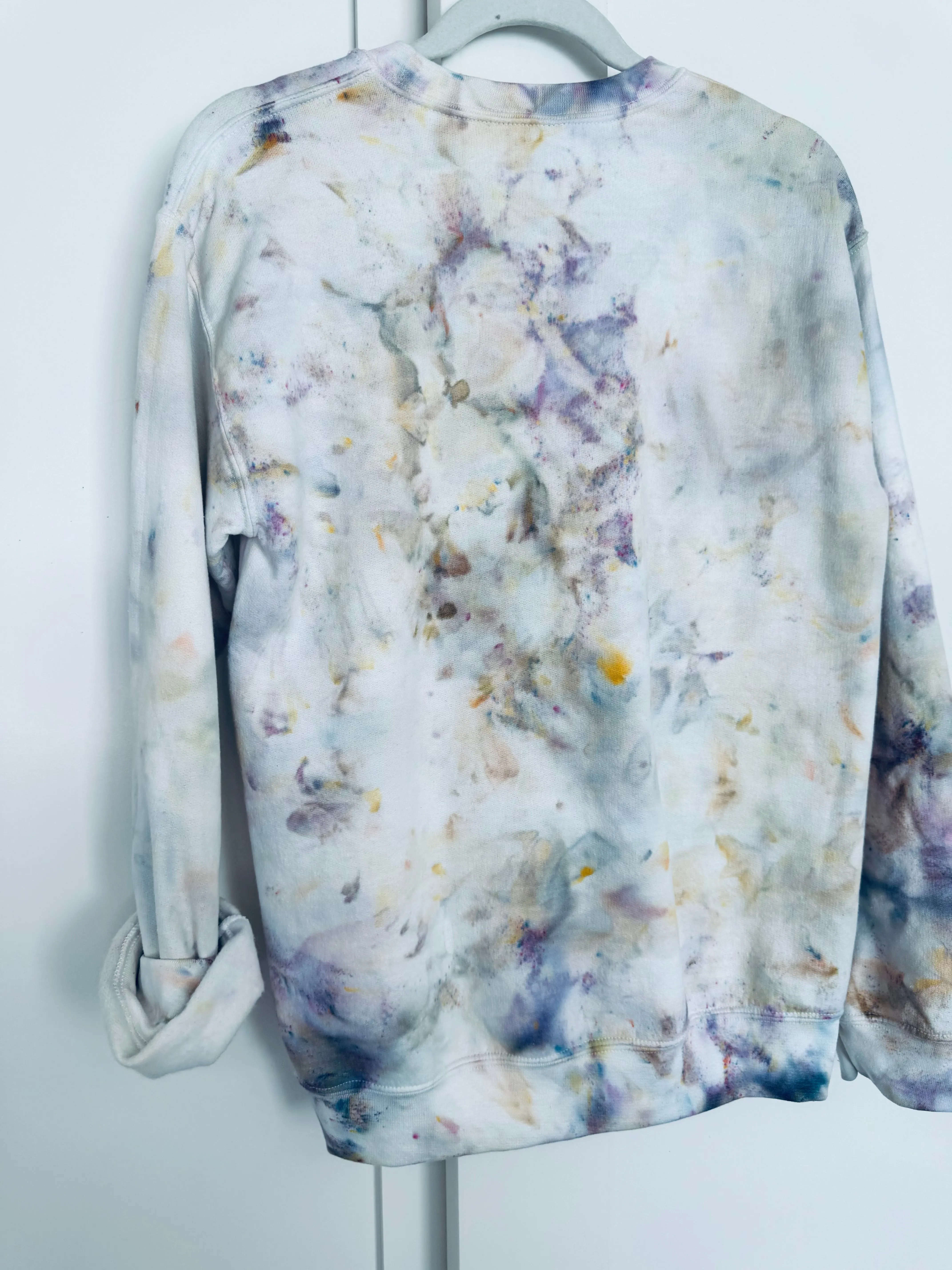 Small Unisex Ice Dye Embellished Crew