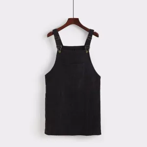 Solange Retro Corduroy Overall Dress