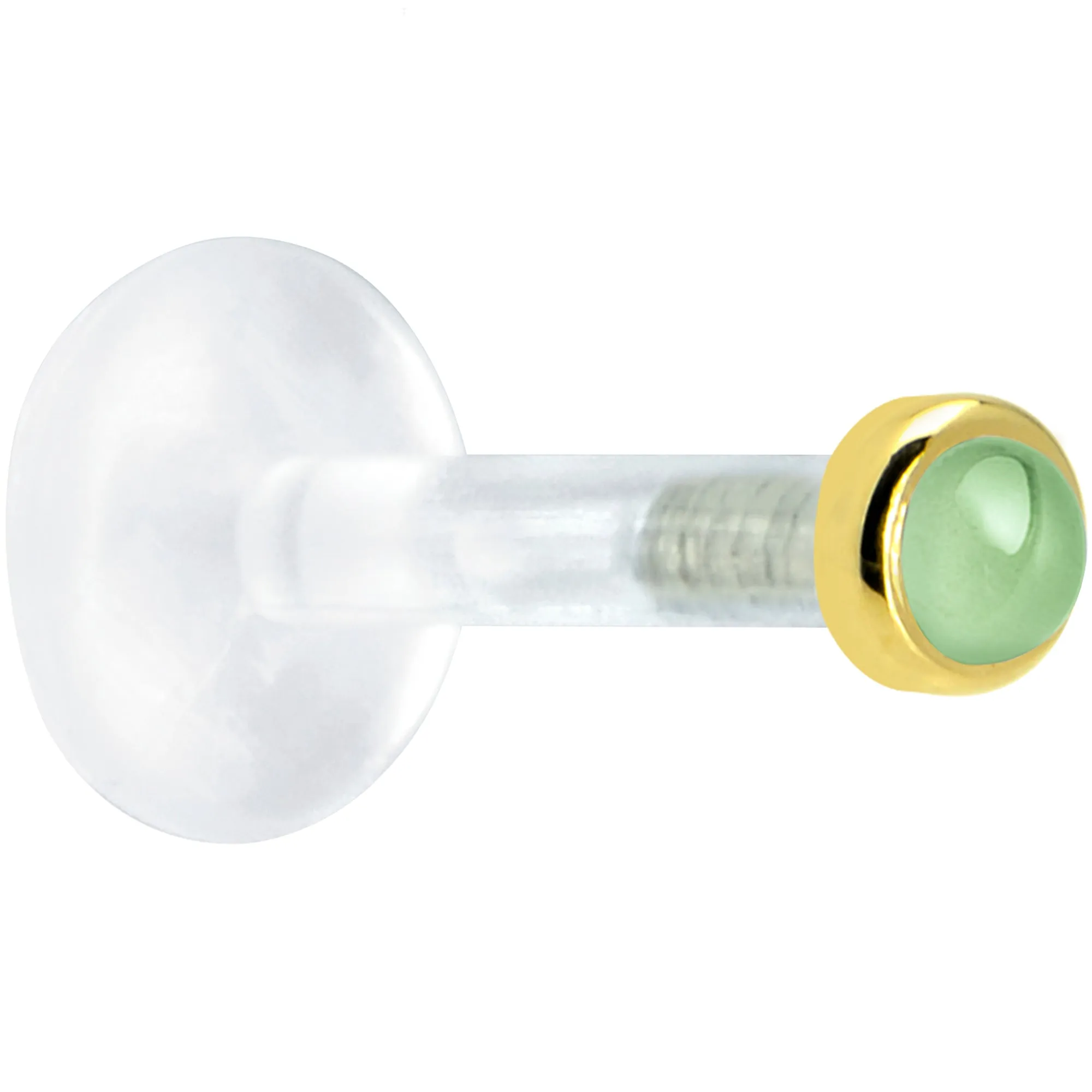 Solid 14KT Yellow Gold 2mm Genuine Peridot Bioplast Push in Monroe