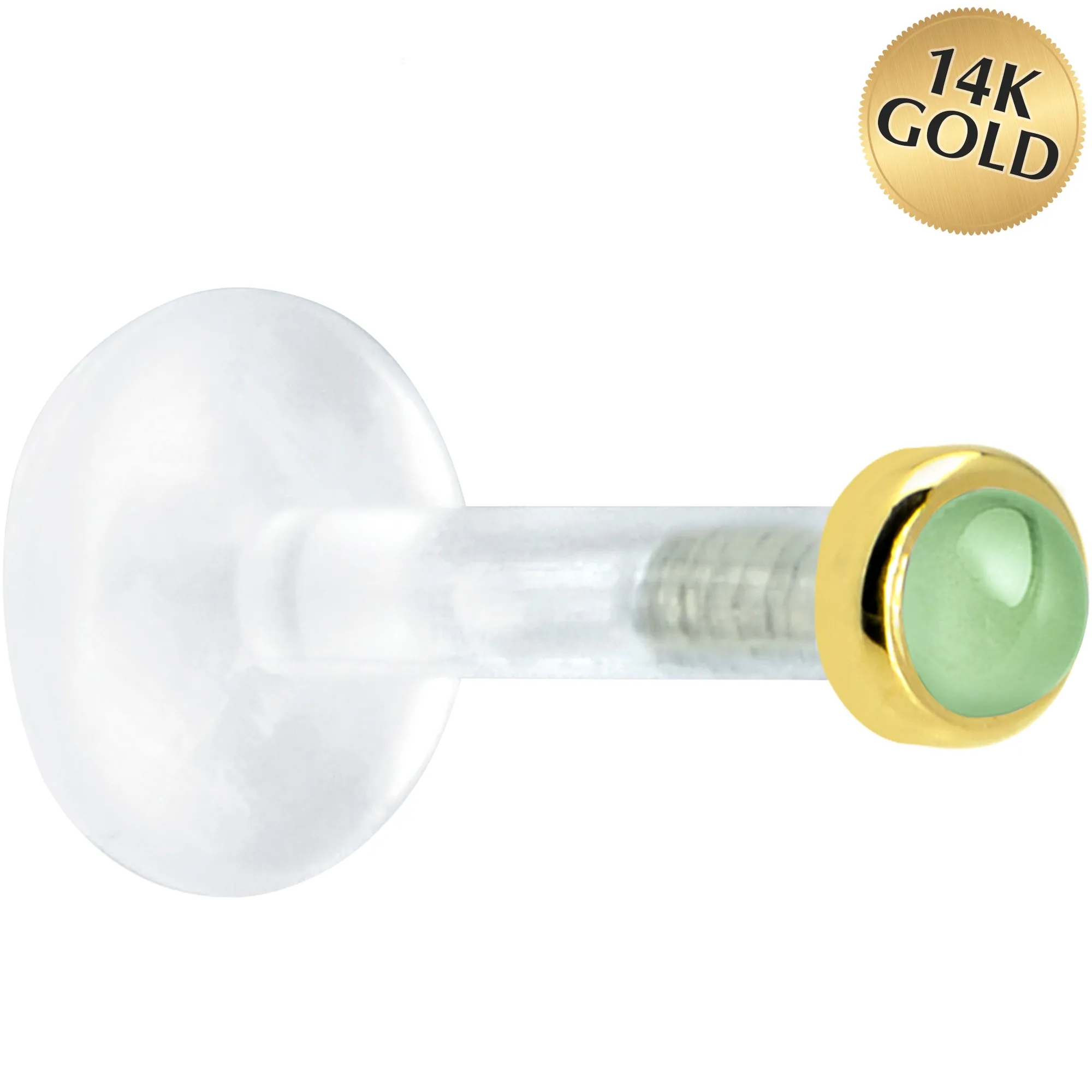 Solid 14KT Yellow Gold 2mm Genuine Peridot Bioplast Push in Monroe