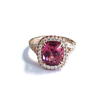 Spinel and Diamond Ring