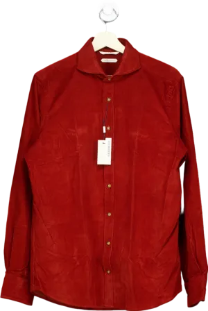Suitsupply RUST EGYPTIAN COTTON CORDUROY  Slim Fit Shirt EU 14/15”NECK UK S