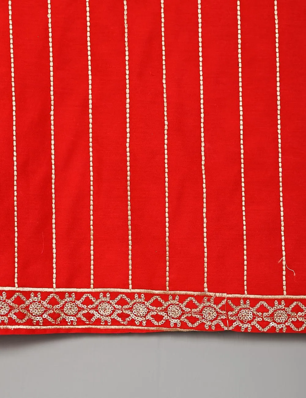 T20-002C-Red - Classic - Cotton Embroidered Stitched Kurti