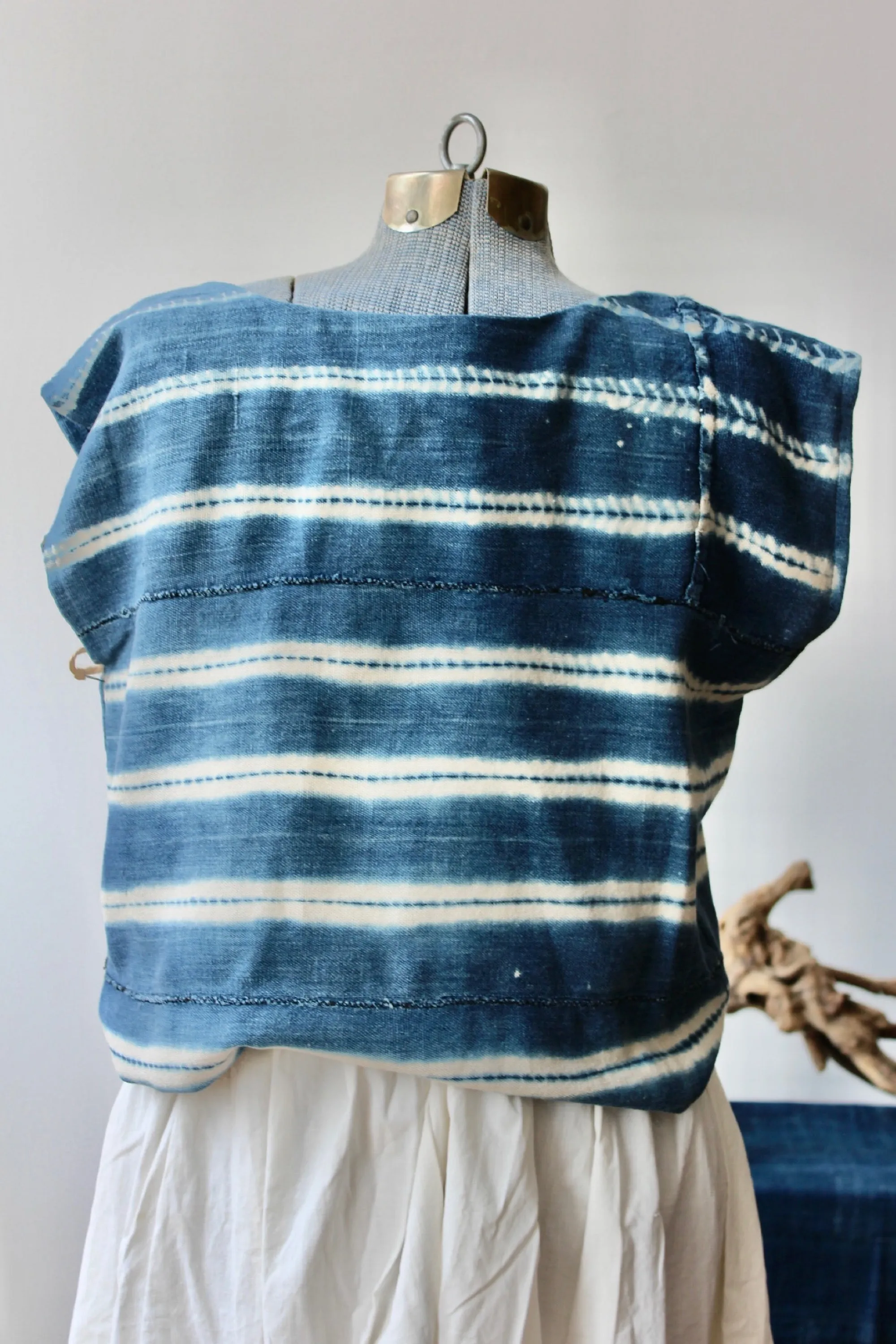 The Highlands Foundry Indigo Shibori Top THF8