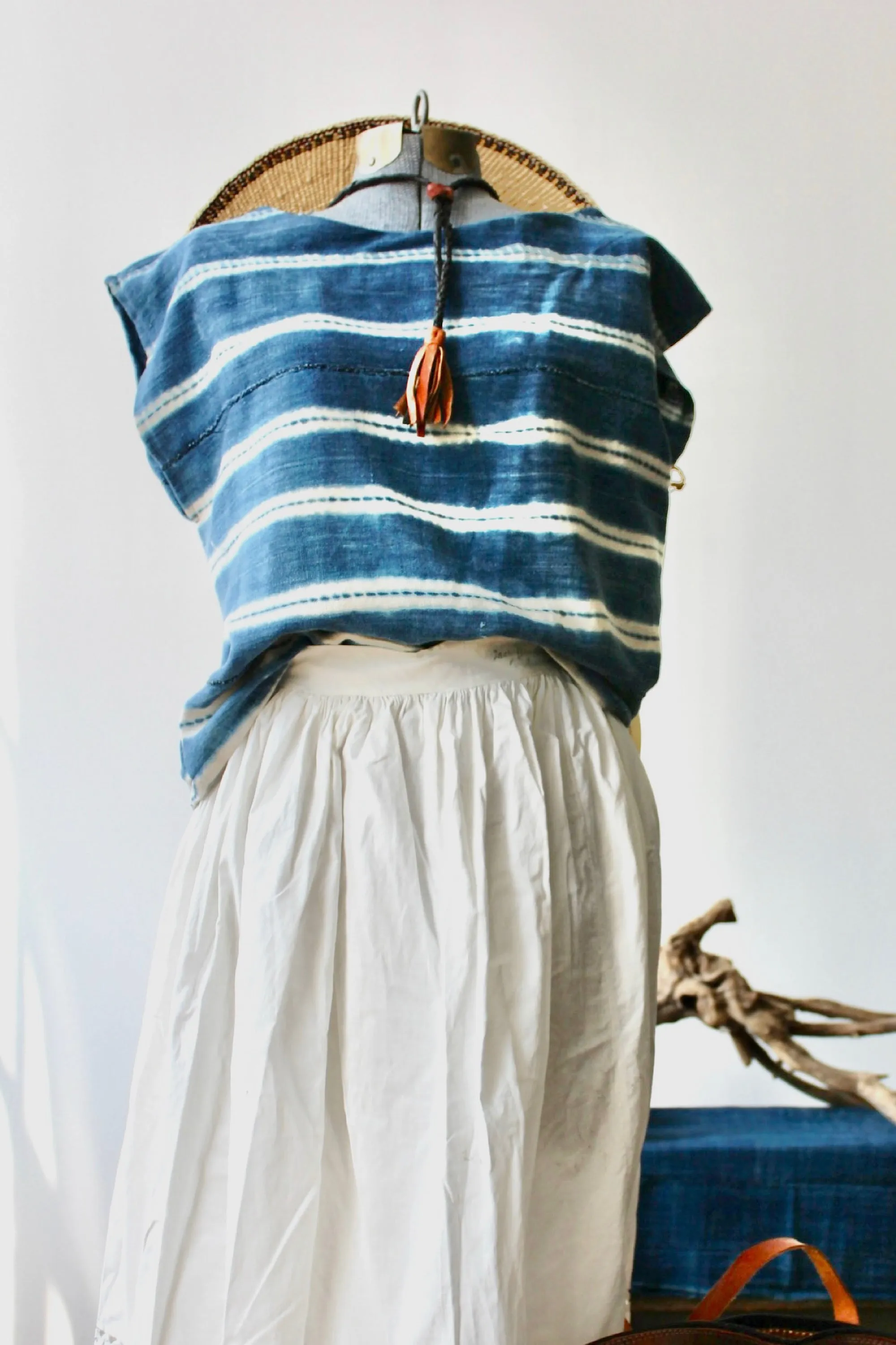The Highlands Foundry Indigo Shibori Top THF8
