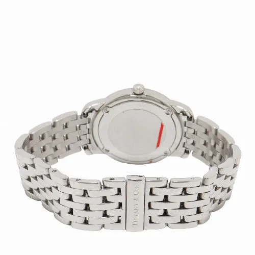 Tiffany & Co Ladies 33mm Stainless Steel Silver Roman Dial Watch