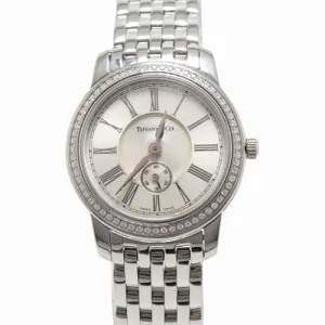 Tiffany & Co Ladies 33mm Stainless Steel Silver Roman Dial Watch