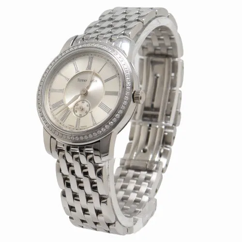 Tiffany & Co Ladies 33mm Stainless Steel Silver Roman Dial Watch