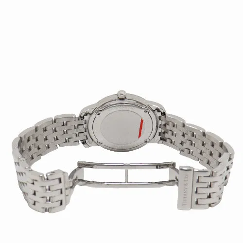 Tiffany & Co Ladies 33mm Stainless Steel Silver Roman Dial Watch