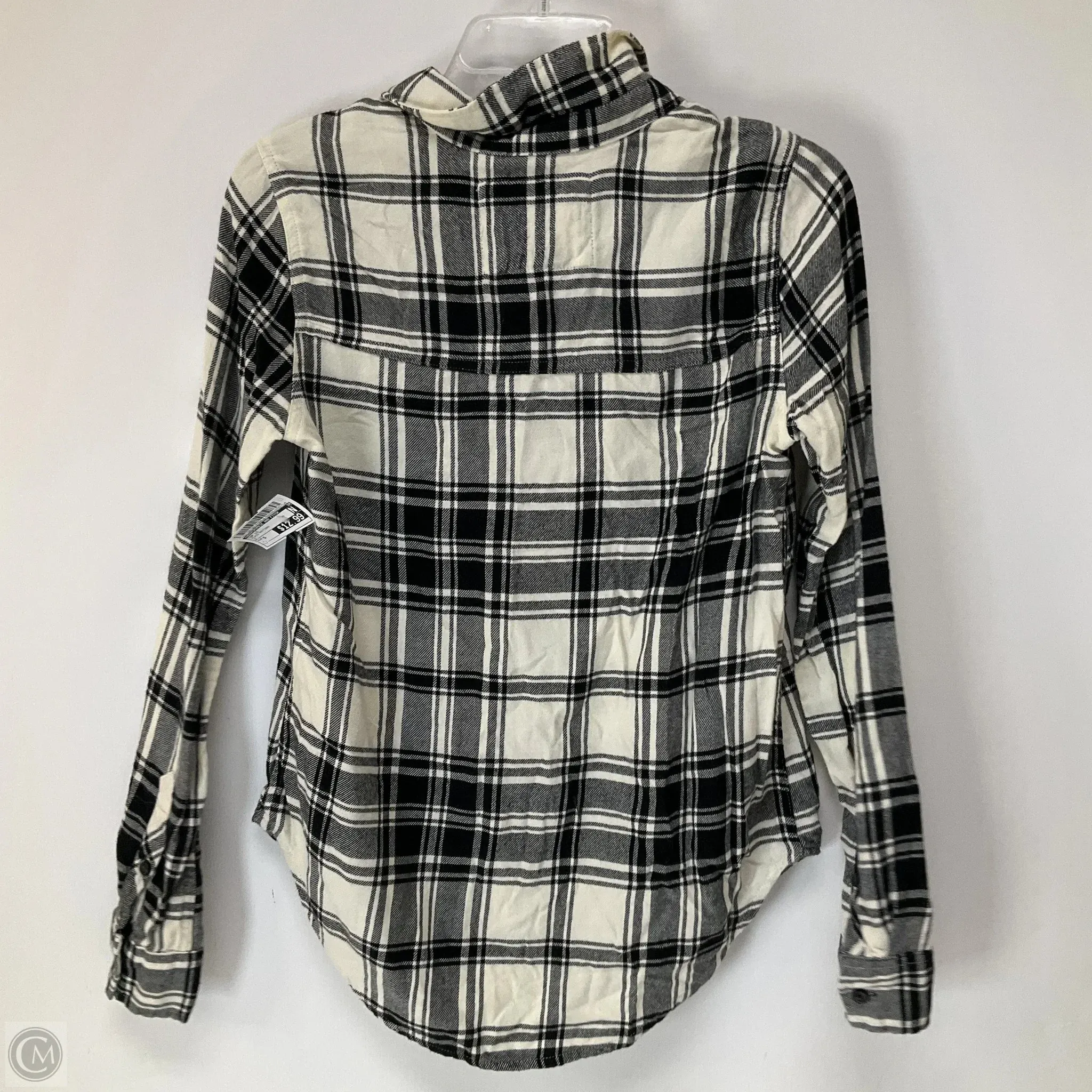 Top Long Sleeve By Abercrombie And Fitch In Plaid Pattern, Size: S