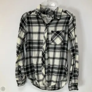 Top Long Sleeve By Abercrombie And Fitch In Plaid Pattern, Size: S