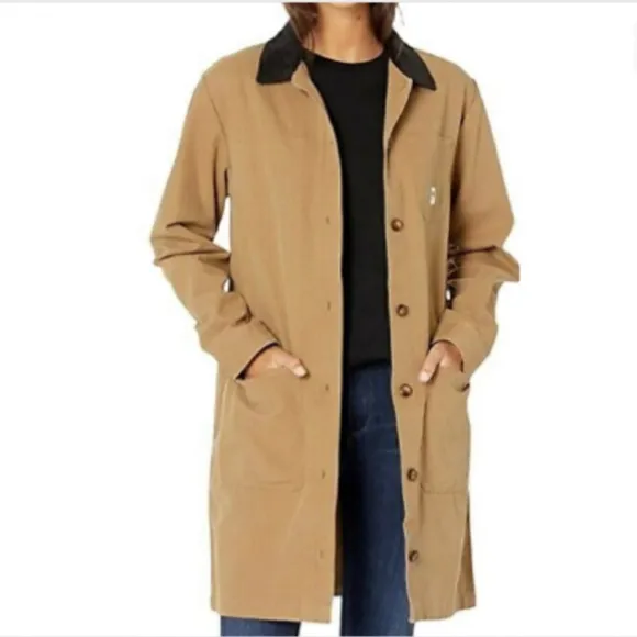 VANS Women's Size VN0A4SB6DZ9 Drill Long Chore Brown Jacket Cotton Contemporary