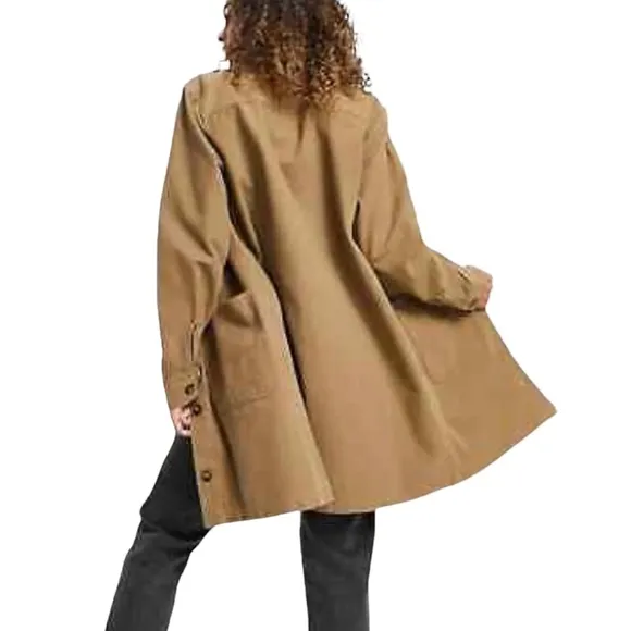 VANS Women's Size VN0A4SB6DZ9 Drill Long Chore Brown Jacket Cotton Contemporary