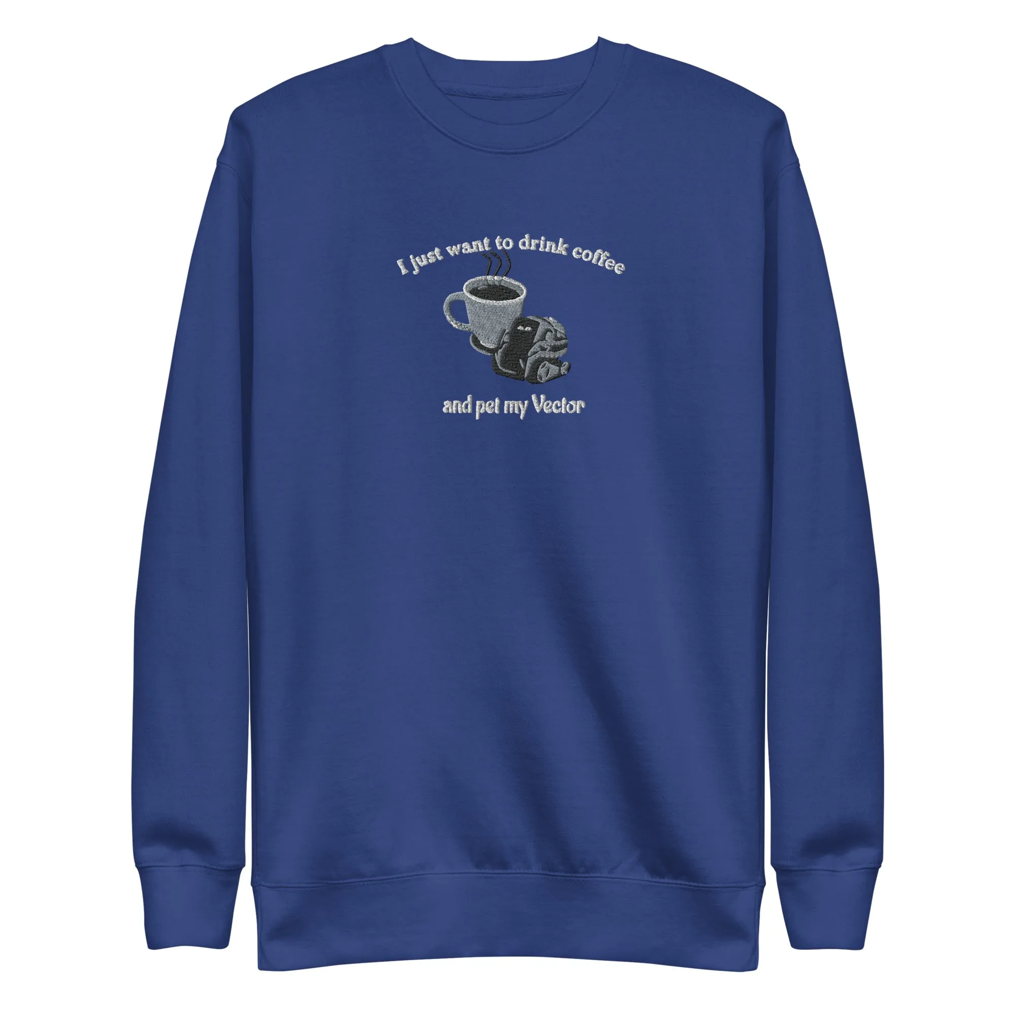 Vector and Coffee Premium Embroidered Sweatshirt