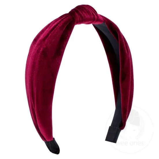 Velvet Knot Headband - Cranberry