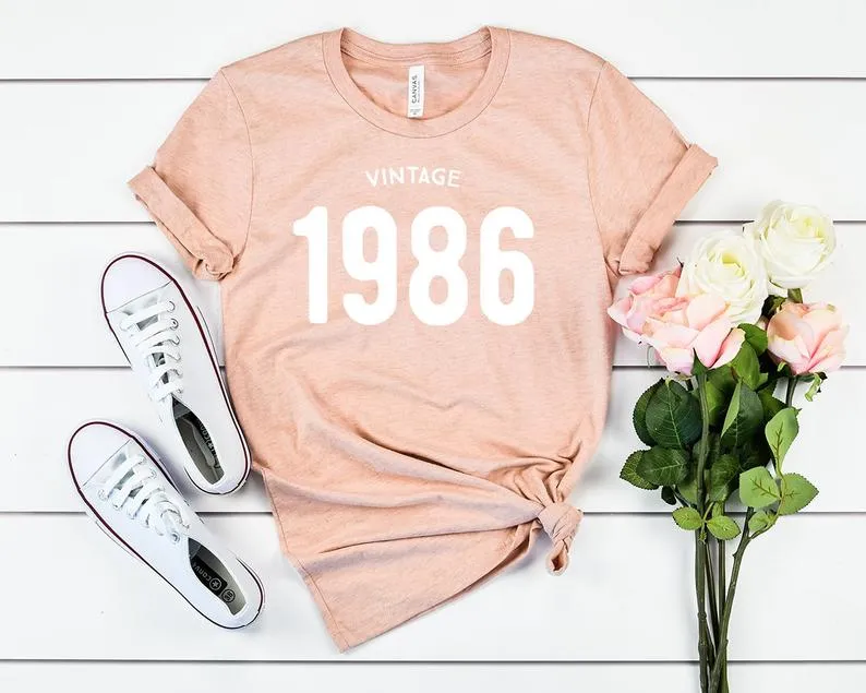 Vintage 1986 Women T-Shirt | 38th Birthday Party T-Shirt Cotton