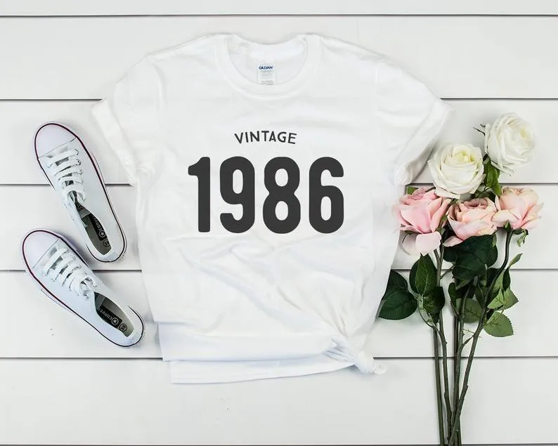 Vintage 1986 Women T-Shirt | 38th Birthday Party T-Shirt Cotton