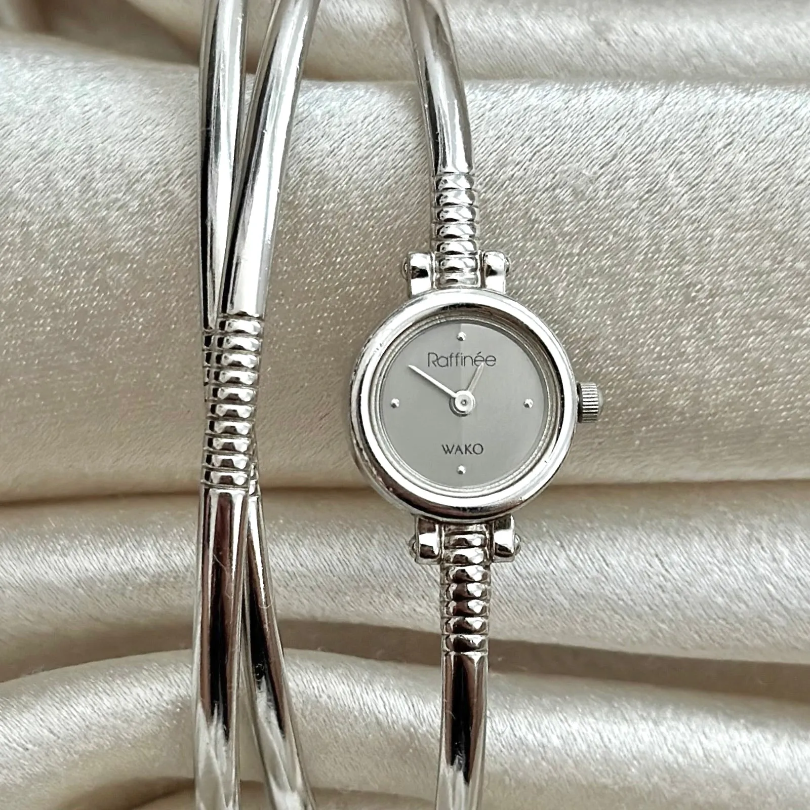 VINTAGE SILVER DAINTY BANGLE WATCH