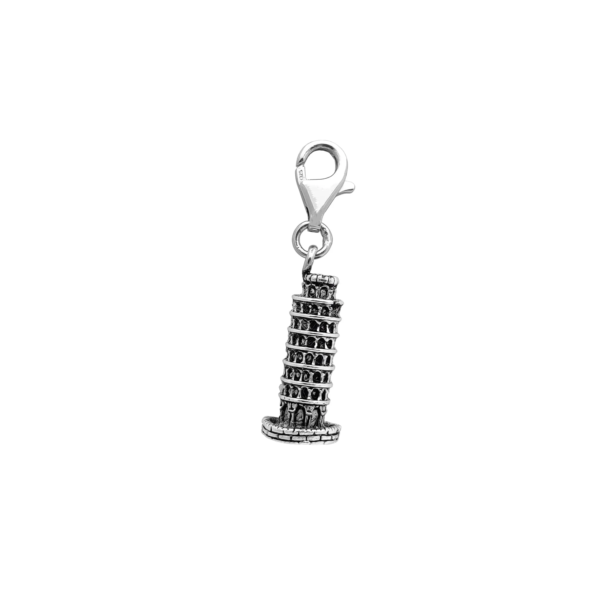 Vintage Tower of Pisa Charm/Pendant (Silver)