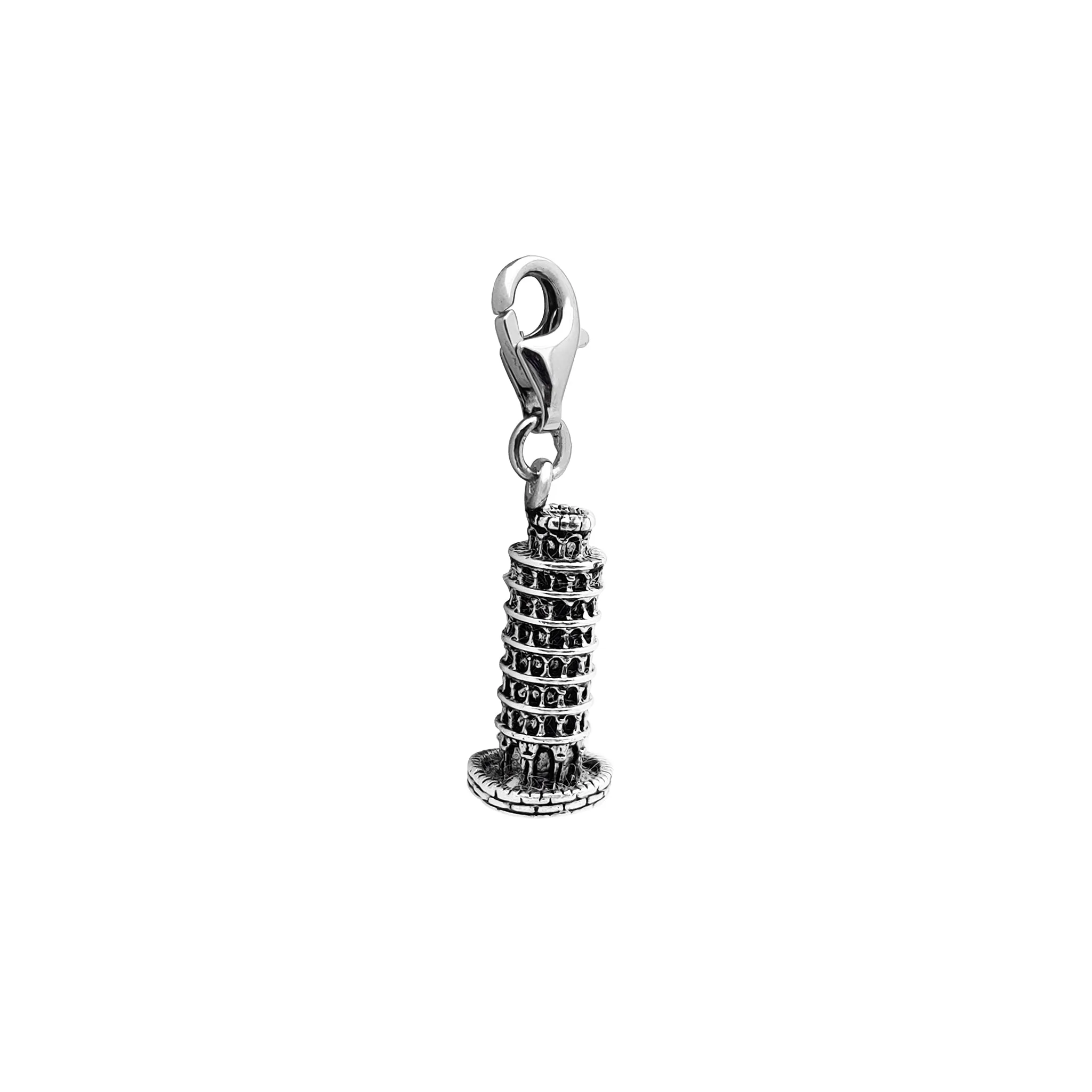 Vintage Tower of Pisa Charm/Pendant (Silver)