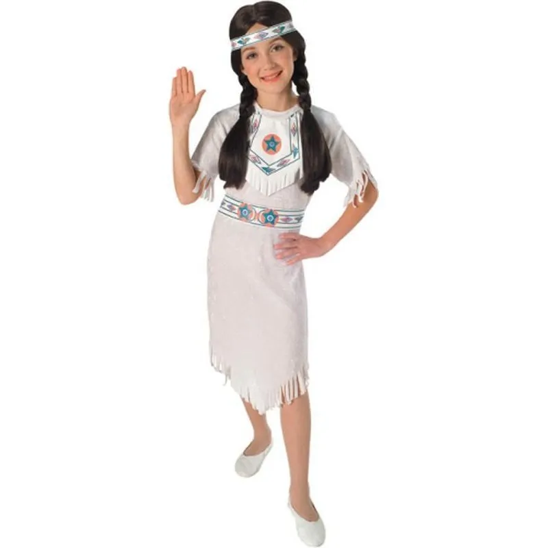 White Velvet Indian Girl Size L